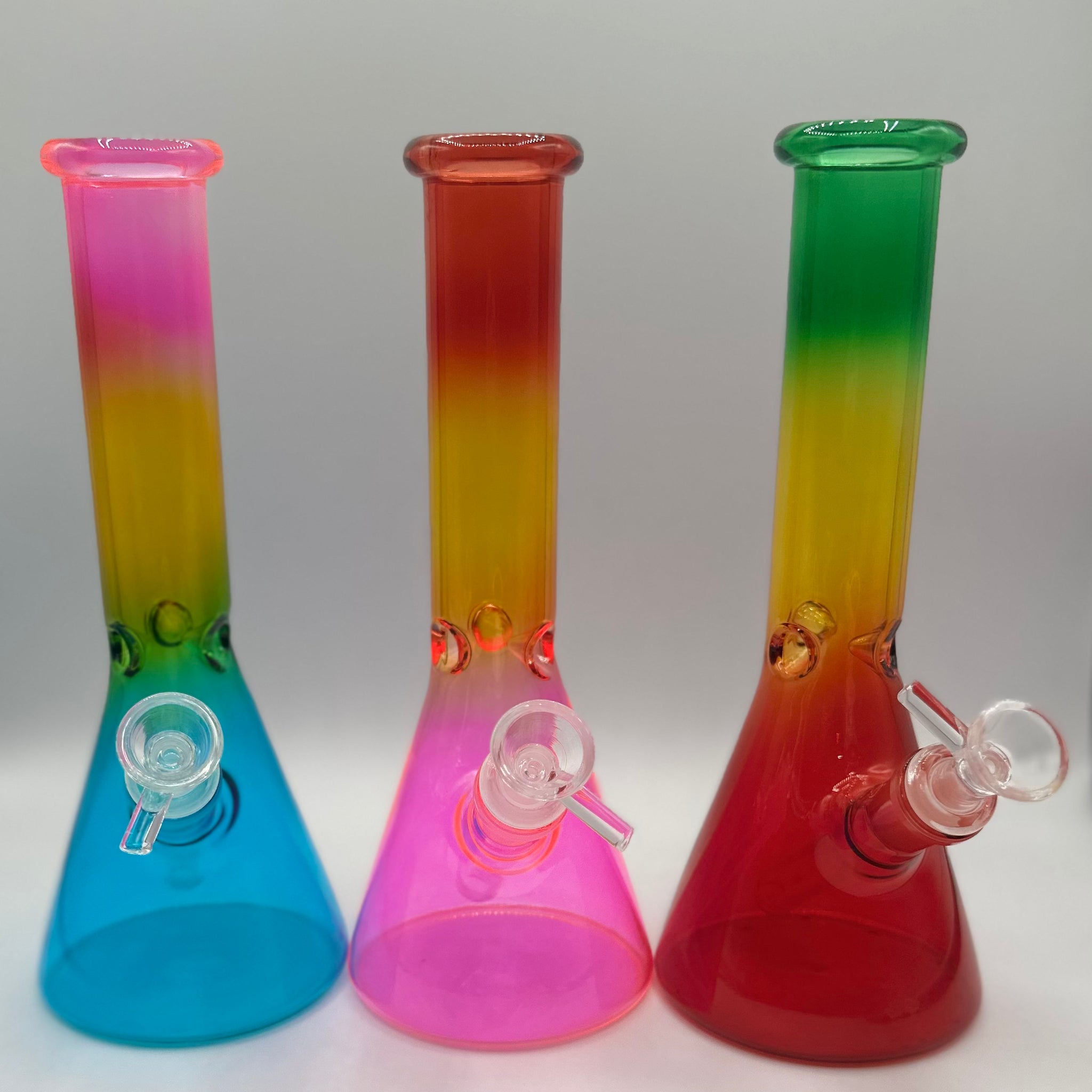 10" Rasta Beaker Bong – Classic Glass Water Pipe with Downstem & Bowl