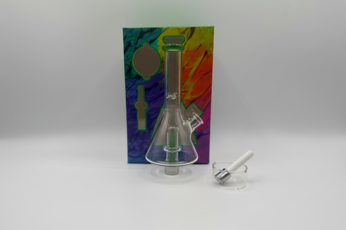 Nectar Collector - Vibrant Glass Beaker Style with Screw-On Ceramic Tip & Dish | Single Unit