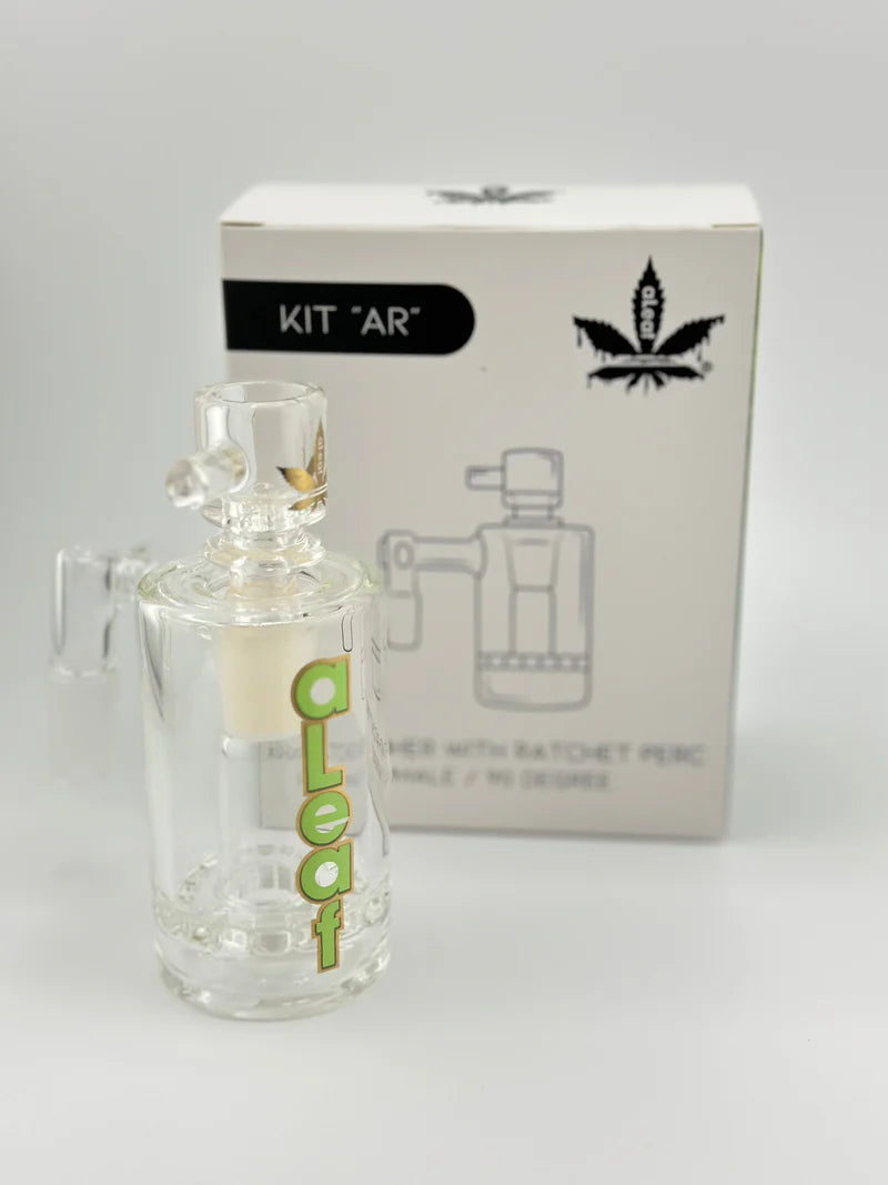 Aleaf AR Wholesale Ash Catcher with Ratchet Perc - 14MM Male, 90° | Assorted Colors