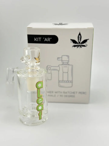 Aleaf AR Wholesale Ash Catcher with Ratchet Perc - 14MM Male, 90° | Assorted Colors