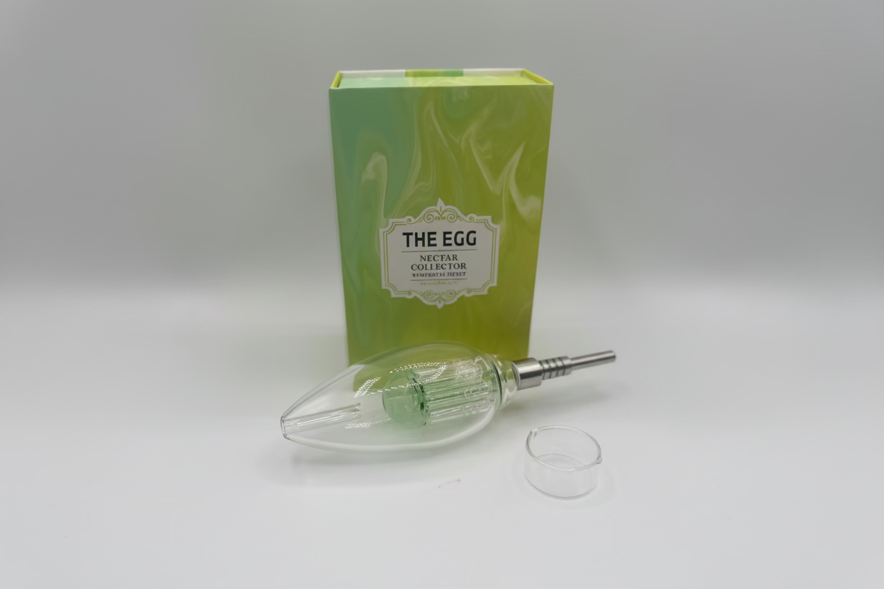The EGG - Nectar Collector with Perc | Stainless Steel Tip | Glass Dish | Single Unit