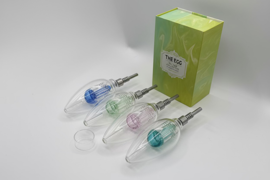The EGG - Nectar Collector with Perc | Stainless Steel Tip | Glass Dish | Single Unit