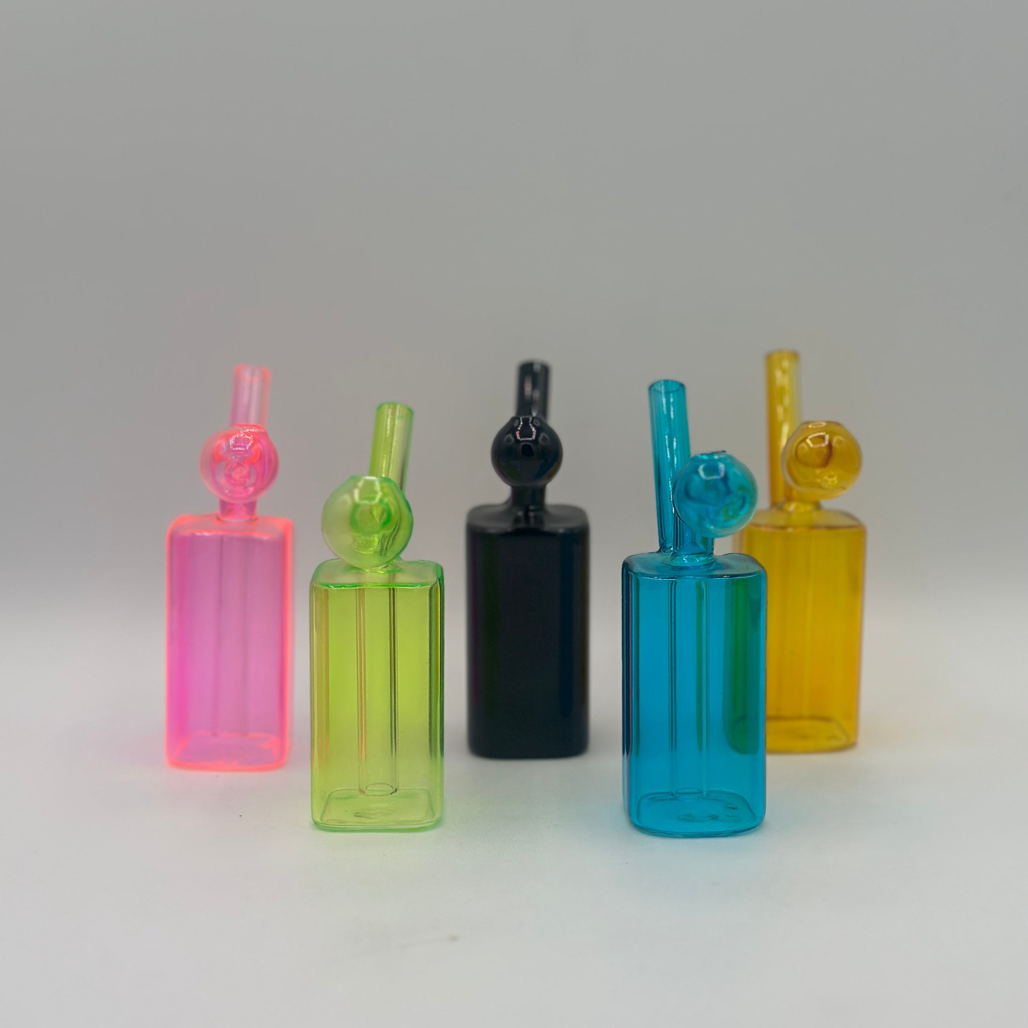 Rectangular Cylinder Oil Burner Waterpipe | 5-Pack