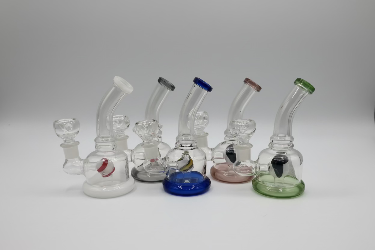 Small Rig with Swirl Colored Perc | Wholesale Glass Water Pipe Secondary image