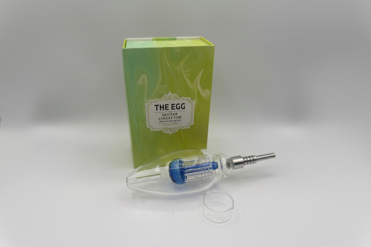 The EGG - Nectar Collector with Perc | Stainless Steel Tip | Glass Dish | Single Unit