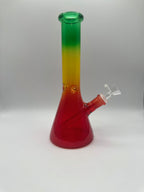 10" Rasta Beaker Bong – Glass Water Pipe with Downstem & Bowl