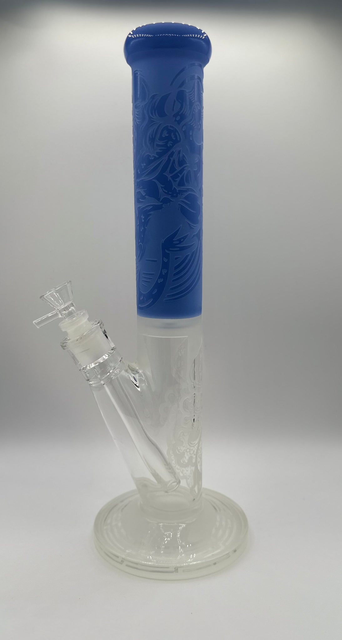 Thick glass Frosted & Engraved straight shooter | 15" | WP4093