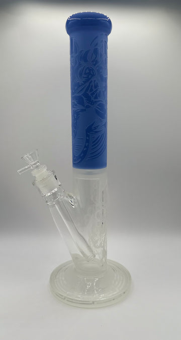 Thick glass Frosted & Engraved straight shooter | 15" | WP4093