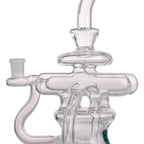 Functional glass art dab rig with recycler chamber