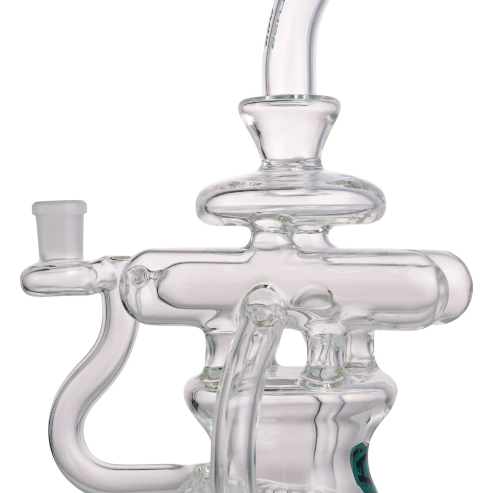 Functional glass art dab rig with recycler chamber