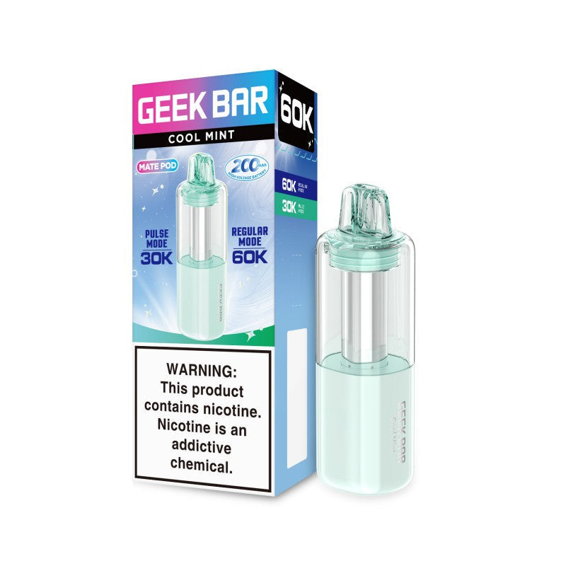 GEEKBAR MATE Pod 60K Cool Mint flavor 60,000 puffs 5 pods per box Main image