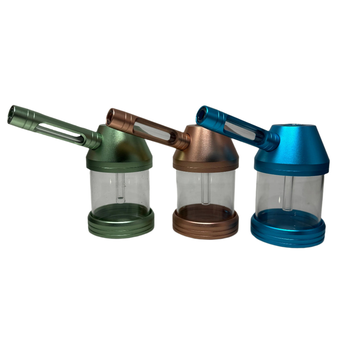 Neverxhale 2-in-1 Glass Pipe Bubbler with compact design for smooth, filtered smoking sessions at wholesale prices.