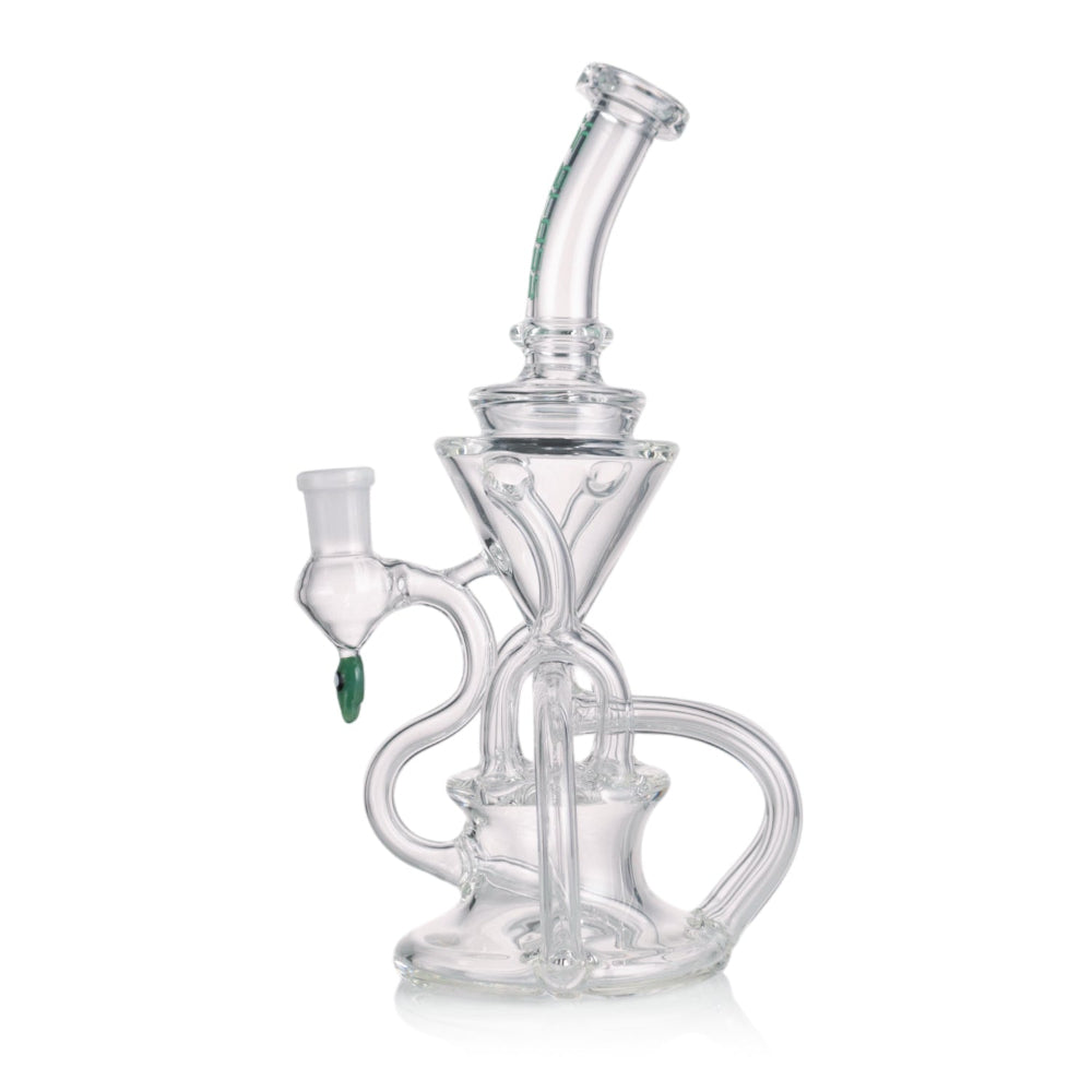 Glass dab rig for concentrates with high-end recycler function