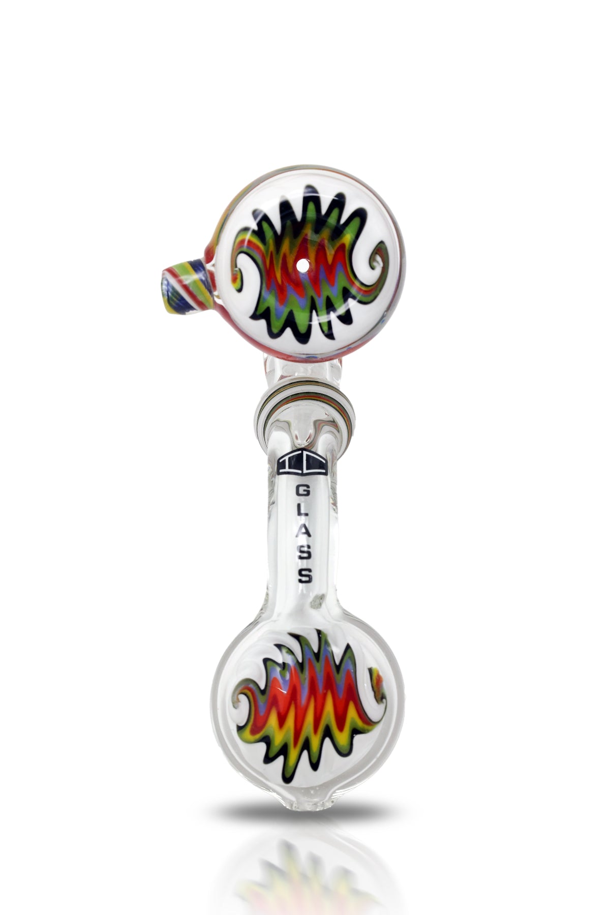 Glass weed pipe with flat mouthpiece