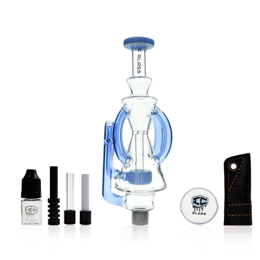 Glow-in-the-Dark Glass Rig by KLEAN – White Series Design