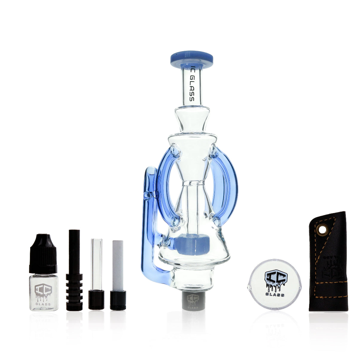 Glow-in-the-Dark Glass Rig by KLEAN – White Series Design