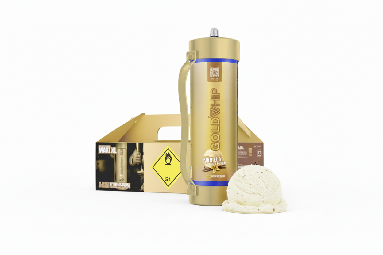 Gold Whip Maxi XL 3000G Food Grade Cream Charger Wholesale | Single Tank Catering Supply Secondary image