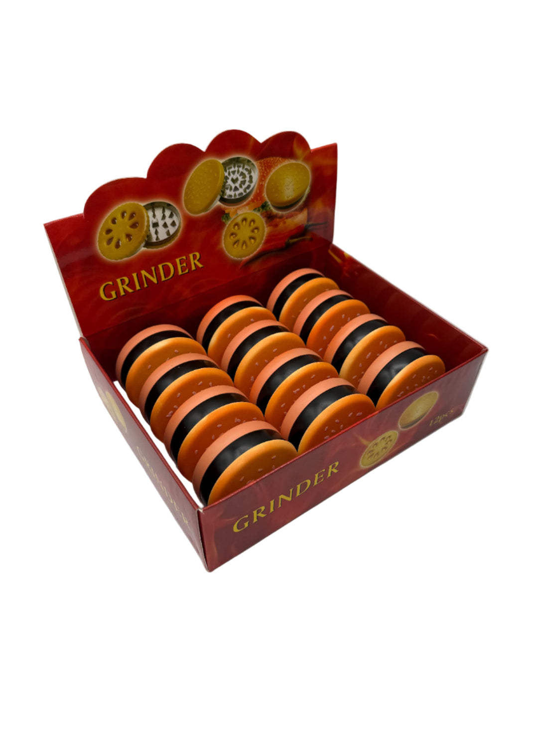 Bulk Hamburger Herb Grinder – 12 Pieces per Box