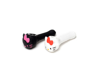 Silicone 3.5" Kitty Hand Pipe with Glass Bowl | Weed Pipe | Assorted Colors