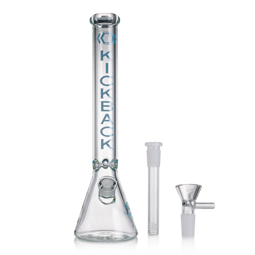 High-Quality Borosilicate Beaker Bong – Kickback Glass 18” Model