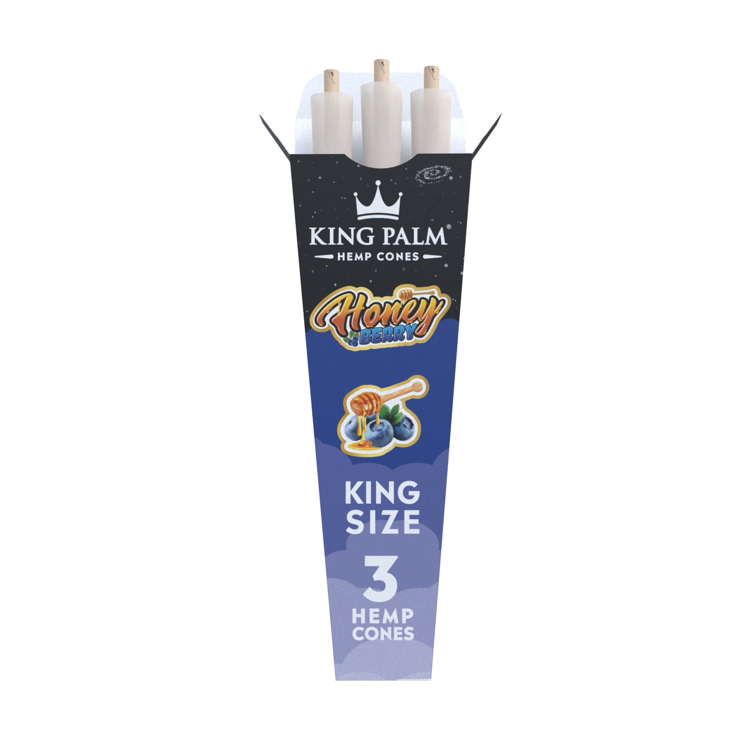 King Palm - Hemp Cones | KING Size  3-Hemp cones| 30Packs/Display | Squeeze & POP | WR10