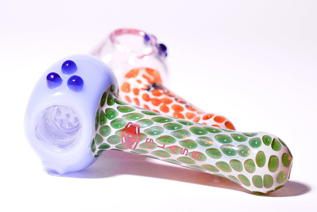 IC Glass Dual Tone Slime Hand Pipe | Honeycomb Neck | ICHP162