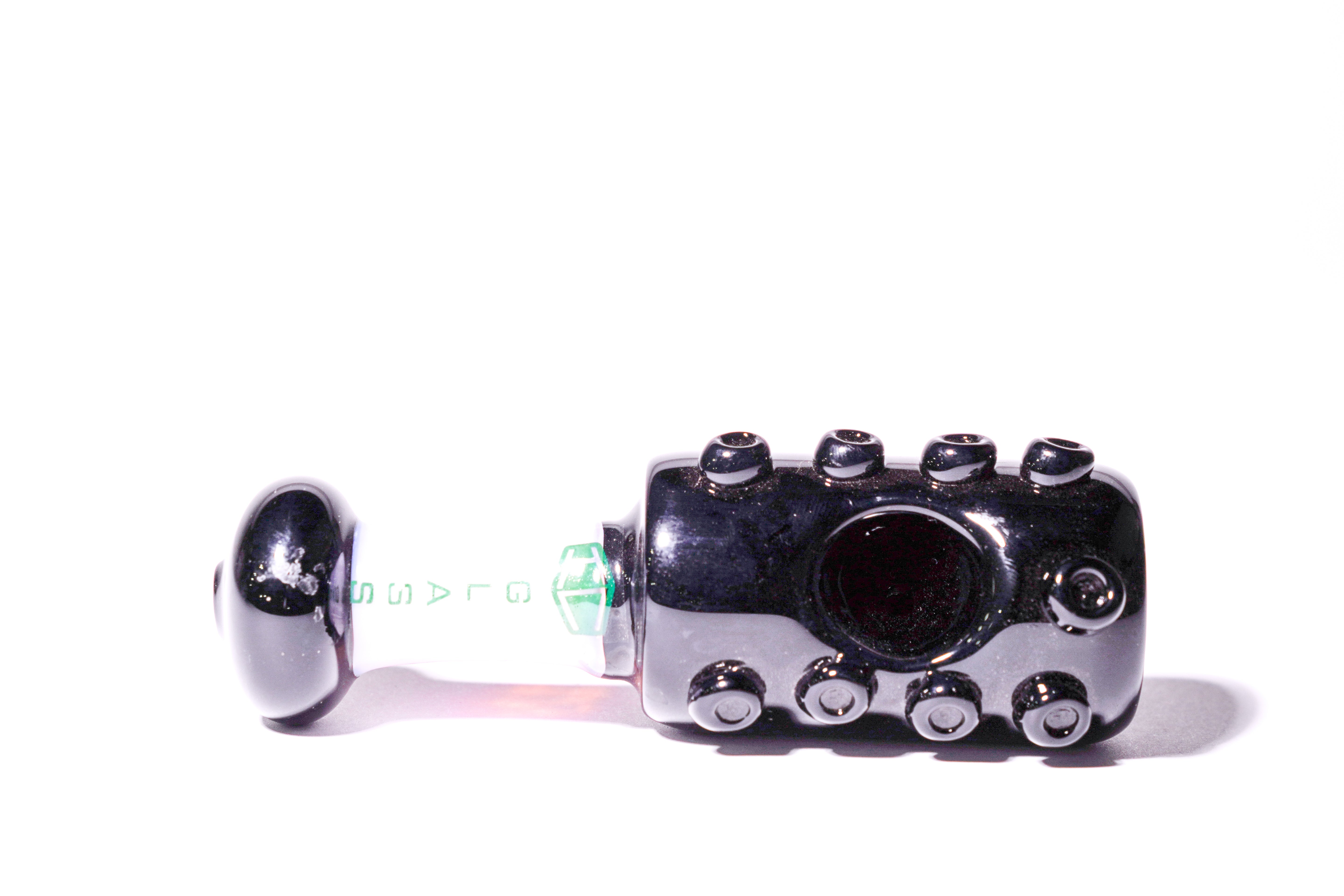 IC Glass - Black Slim Beads Hand pipe | ICHP164| Premium Wholesale Glass Pipe for Cannabis Retailers Main image