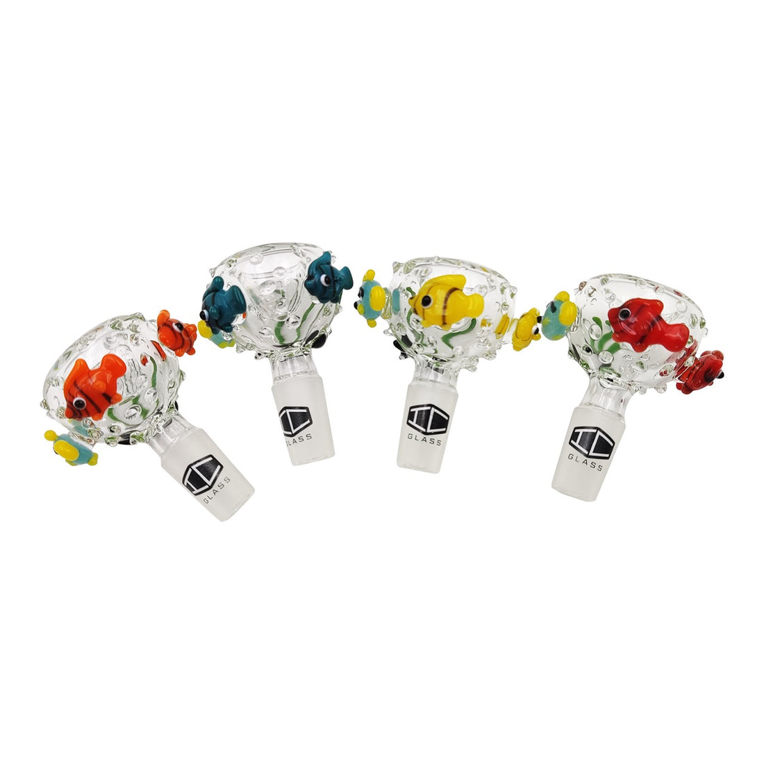 IC Glass - Fish Design Bowl Piece | assorted colors | $7.50/pc