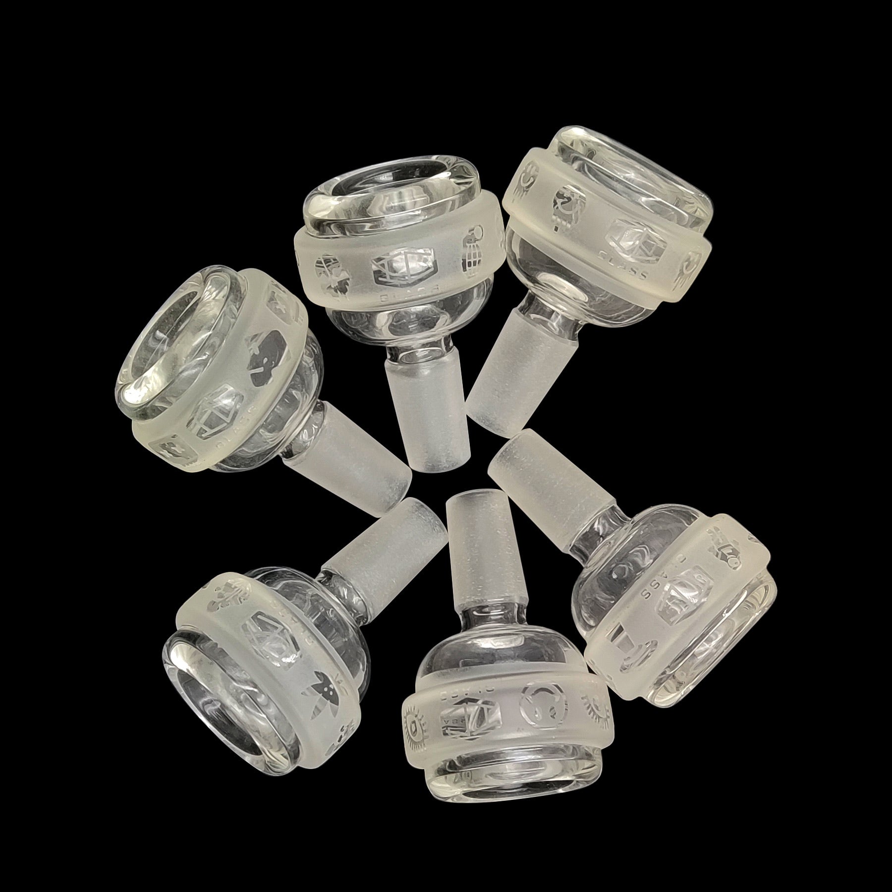 IC GLASS - 14MM Male Bowl Piece with Assorted Prints On The Top | Six Different Styles Main image