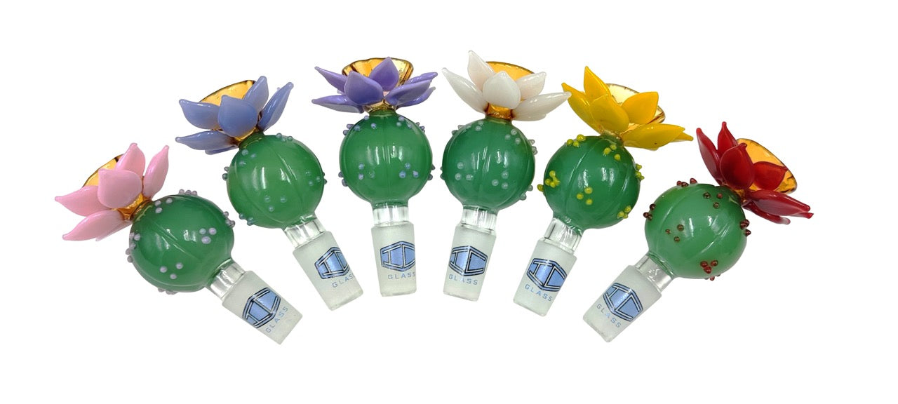 IC Glass Flower Design Bowl Piece | Assorted colors | 14mm | $7.99/pc