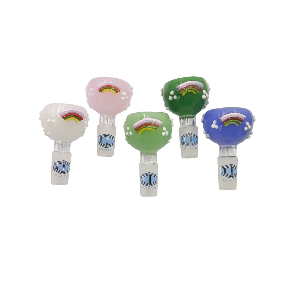 IC GLASS - Bowl Pipe with Rainbow on it | 5Colors |  ICBP150