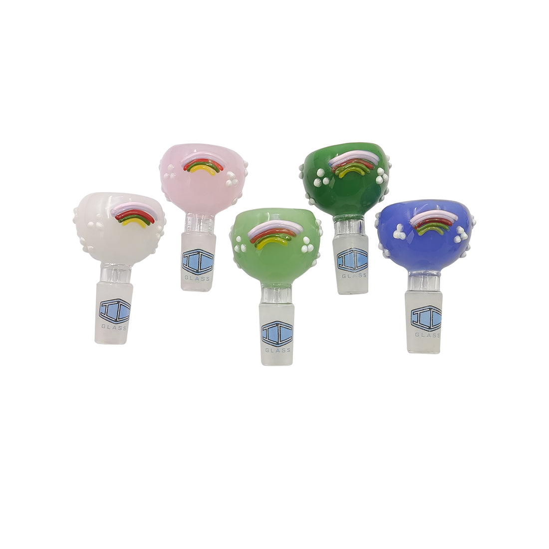 IC GLASS - Bowl Pipe with Rainbow on it | 5Colors |  ICBP150