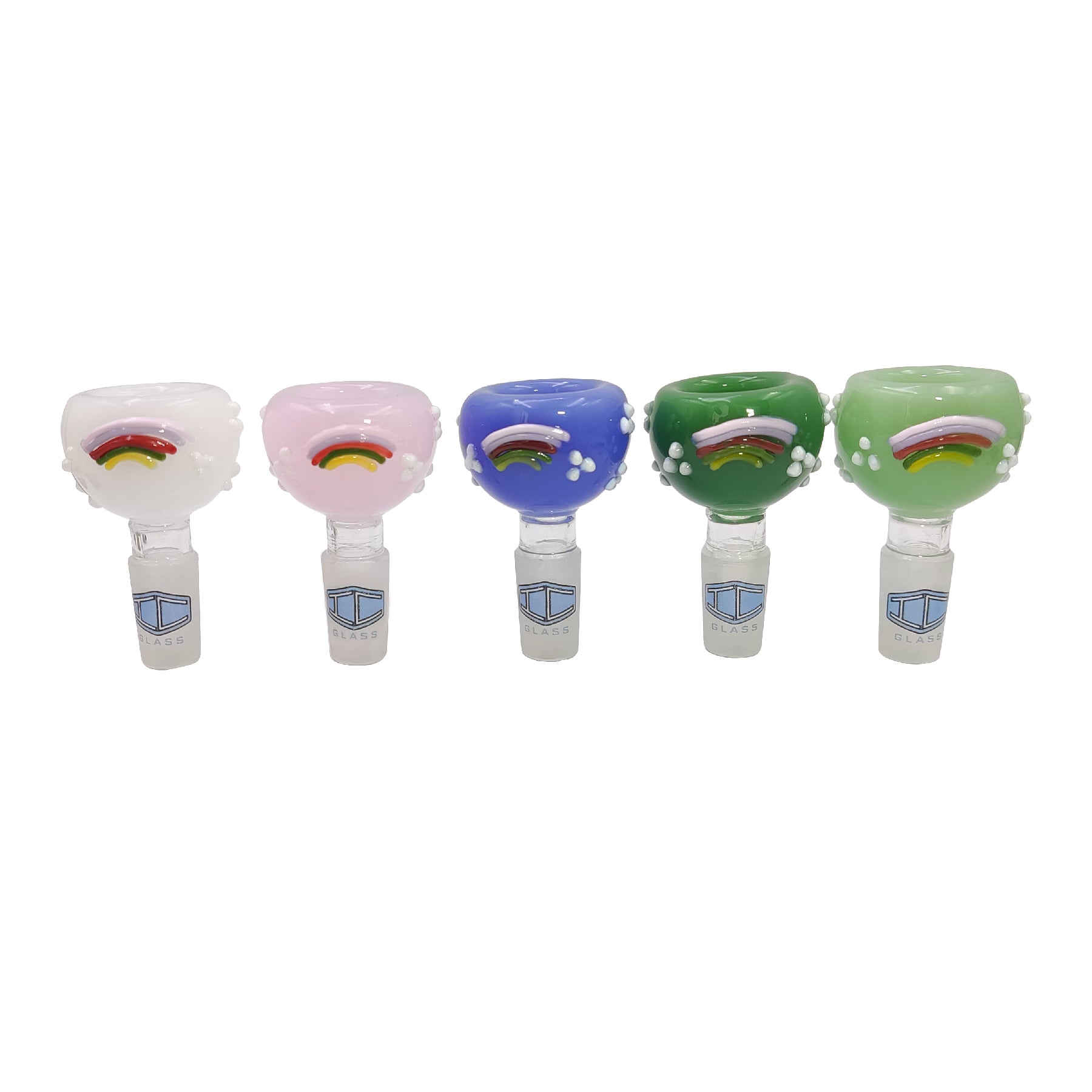 IC GLASS - Bowl Pipe with Rainbow on it | 5Colors |  ICBP150