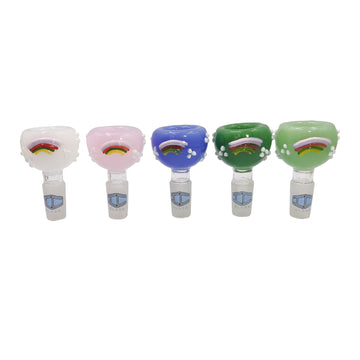IC GLASS - Bowl Pipe with Rainbow on it | 5Colors |  ICBP150