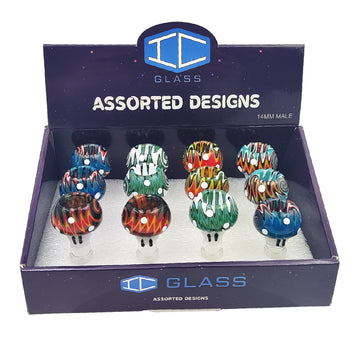 IC GLASS - New Wigwag Bowl Pieces |  14MM Male | 5 Styles | 12 pcs/Box | $7.50 PER PC
