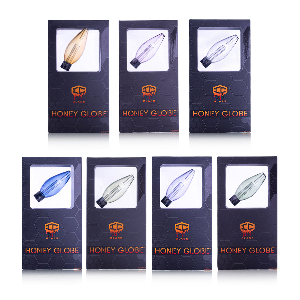 IC Glass-Honey Globe | Includes Titanium, Ceramic & quartz Tip with protector, drip bottle & Glass bucket | Comes with Adapter for Huni Badger