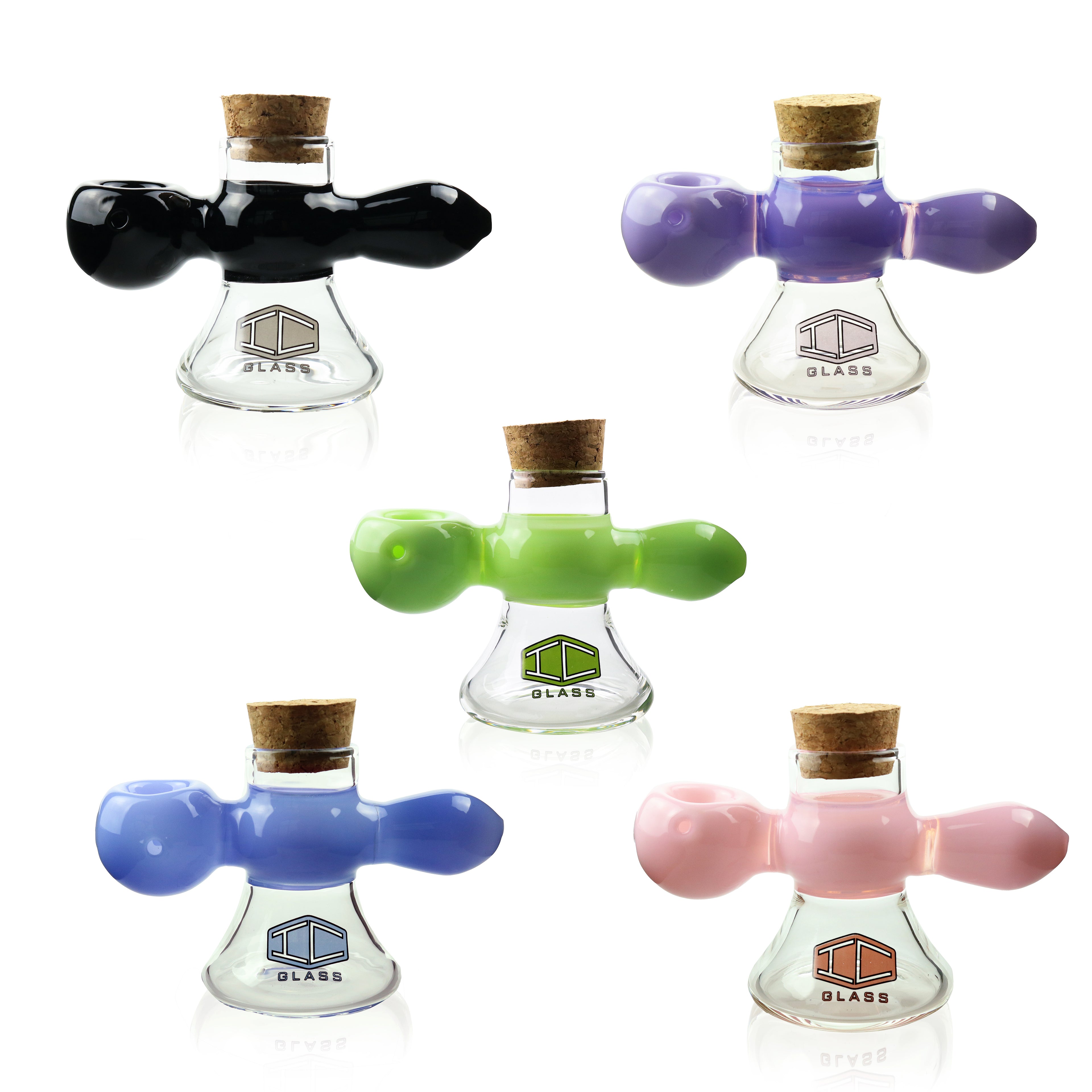 IC GLASS -Premium Design Hand Pipe with built in jar | ICHP2002