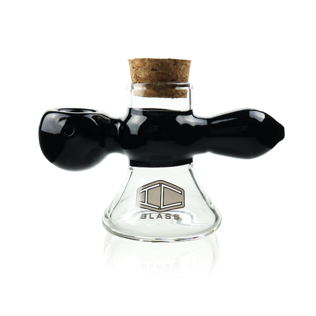 IC GLASS -Premium Design Hand Pipe with built in jar | ICHP2002