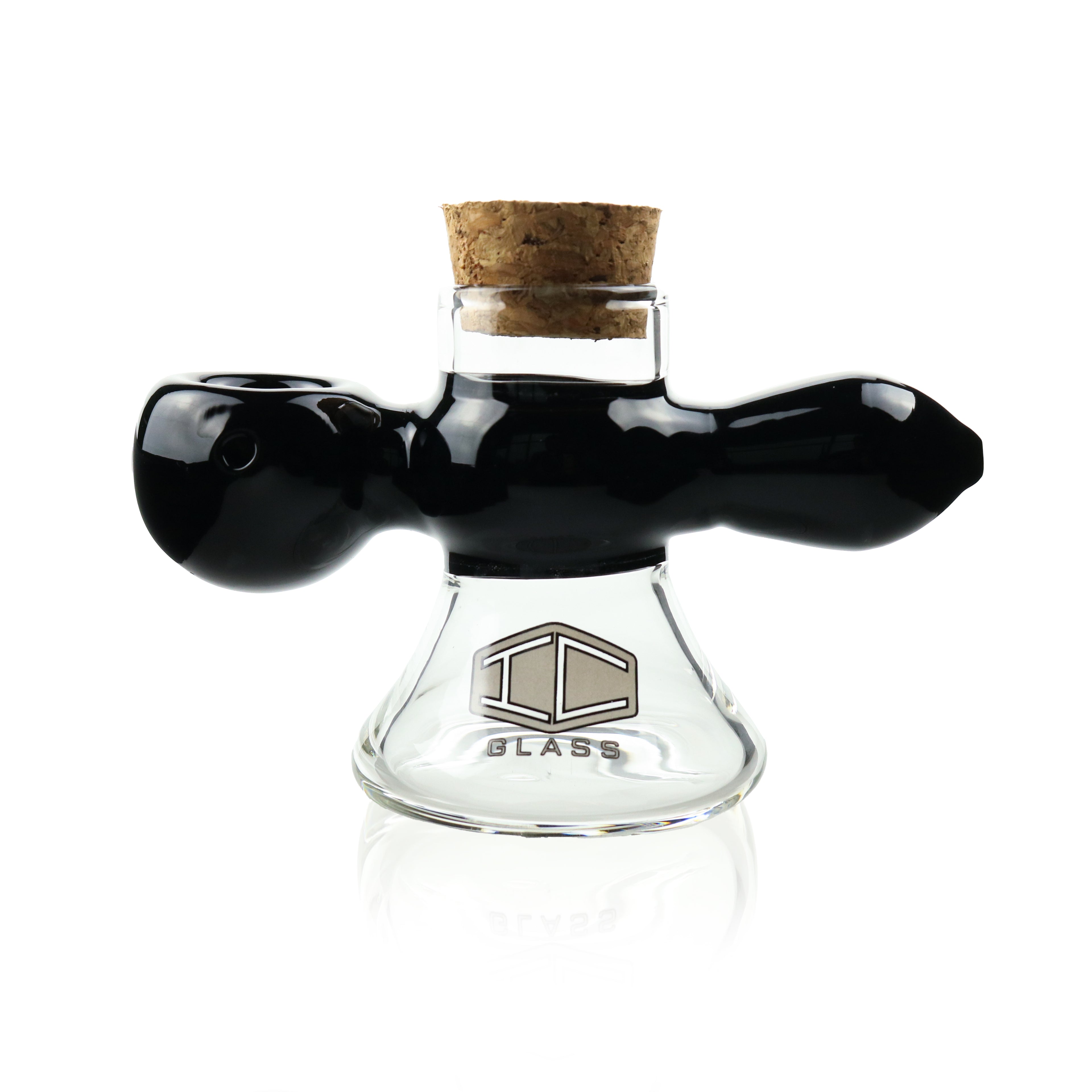 IC GLASS -Premium Design Hand Pipe with built in jar | ICHP2002