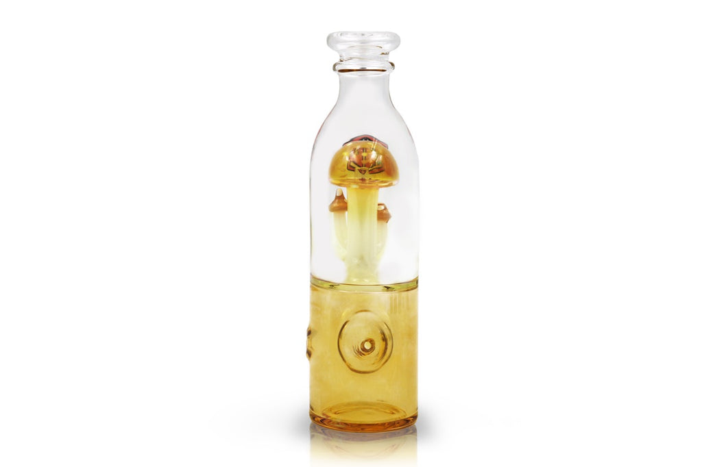 IC GLASS- Fumed Mushroom Functional Hand Pipe| 6 "