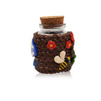 IC GLASS - Glass Jar with 3D Crafted Rope tie around jar and IC Logo comes with cork cap| ICJ60