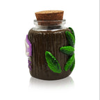 IC GLASS - Glass Jar with 3D crafted 420 , Leaf and IC Logo comes with cork cap| ICJ78