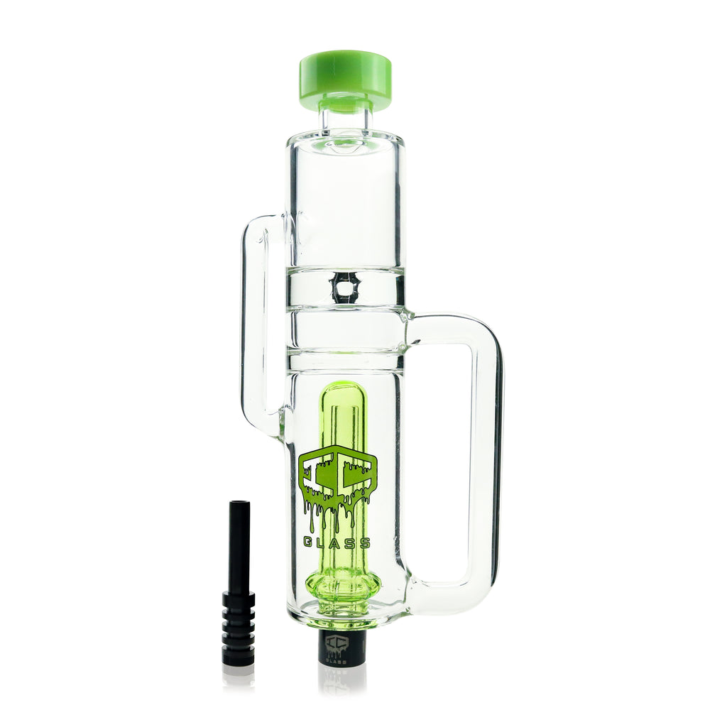 IC Glass - Recycler Nectar Collector with capsule perc | Includes Titanium tip
