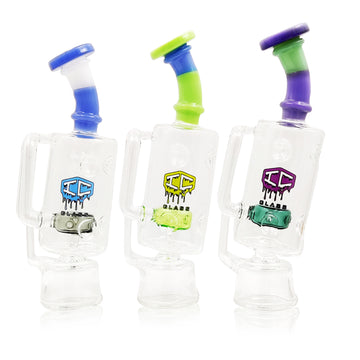 IC Glass - Puffco Attachment with Double Color Mouth Piece | 6.3 Inch Tall | Assorted 3 Colors