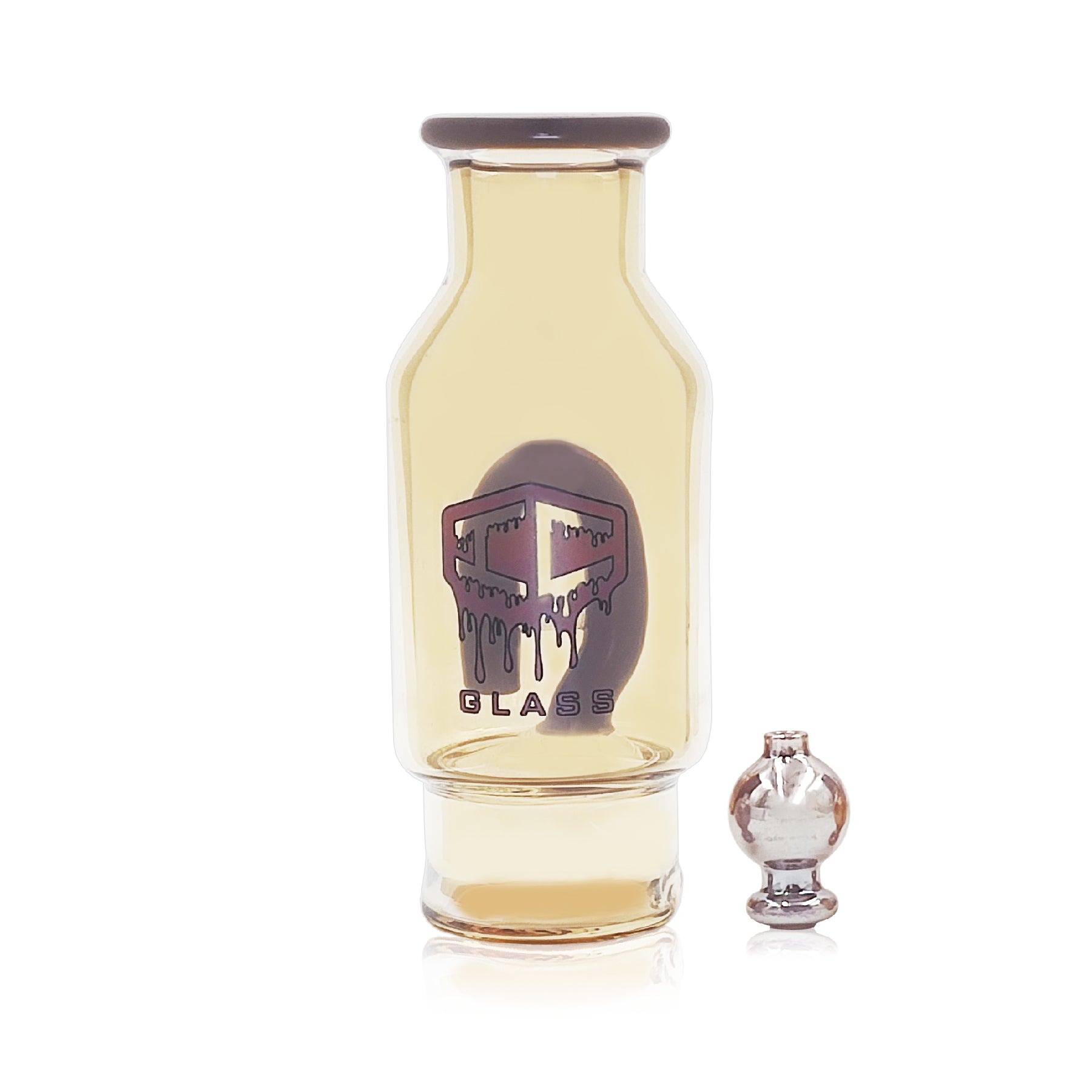 IC GLASS - Puffco Attachment bottle design with hook perc and Matching Carb Caps | ICPU128