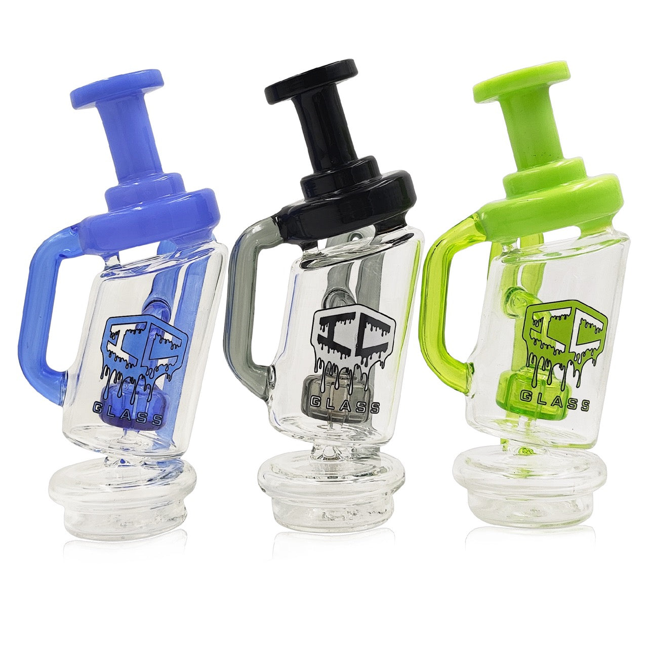 IC Glass Puffco Attachment Glass Recycler – 6.3 Inch Tall | GO Assorted 3 Colors | Wholesale Cannabis Accessories