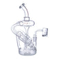 IC GLASS Multi Chamber Cyclone Functional Recycler premium borosilicate glass dab rig for concentrates back view
