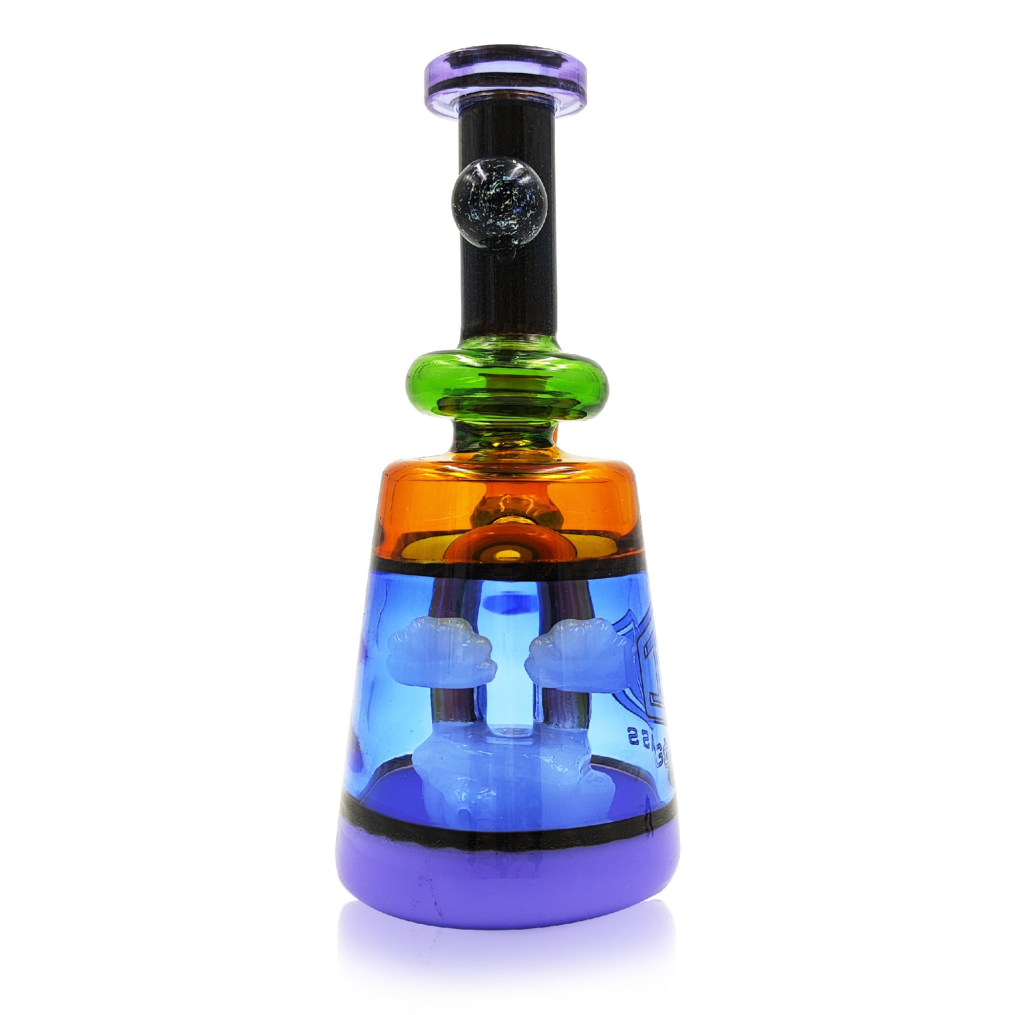 IC Glass- Rainbow Dab Kit | Recycler With Rainbow Carb Cap and Terp ball