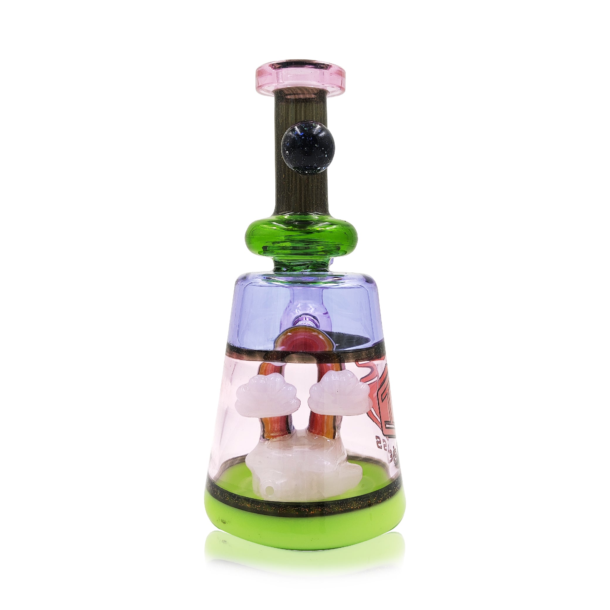 IC Glass- Rainbow Dab Kit | Recycler With Rainbow Carb Cap and Terp ball