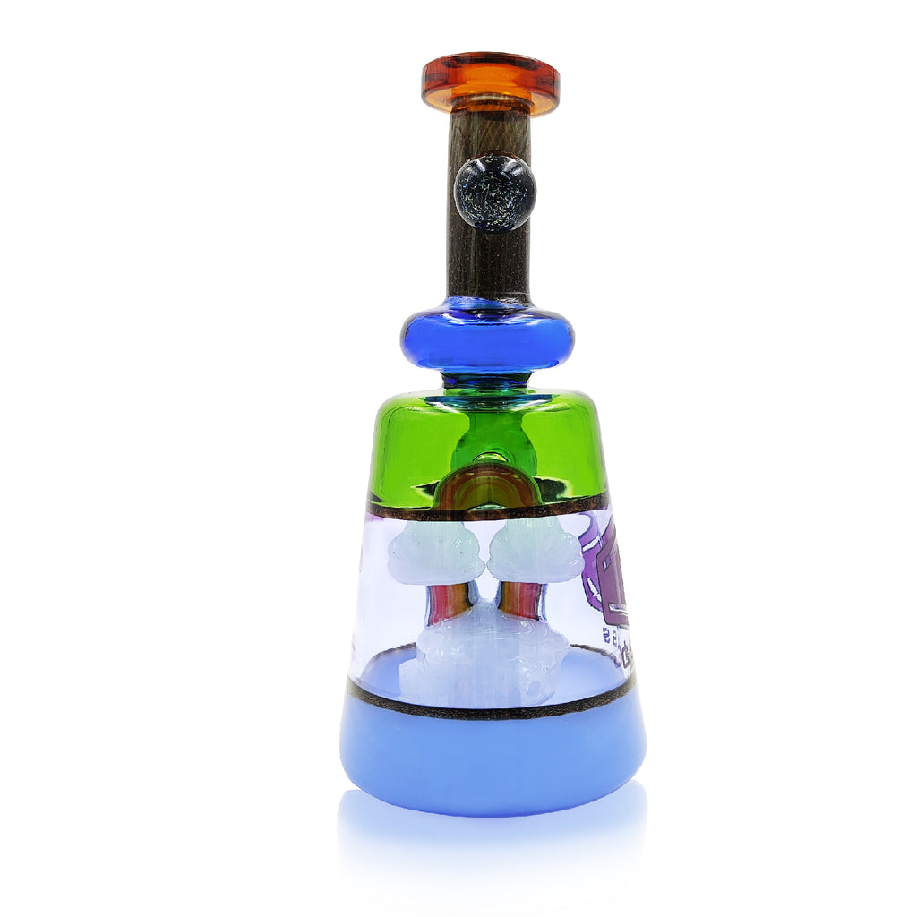 IC Glass- Rainbow Dab Kit | Recycler With Rainbow Carb Cap and Terp ball